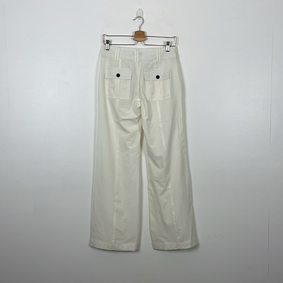 Flamingo Womens S Business Casual Wide Leg 4 Pocket Stretch Linen Blend Trouser - Picture 4 of 8